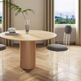Contemporary upholstered dining chair with clear acrylic frame for kitchen seating